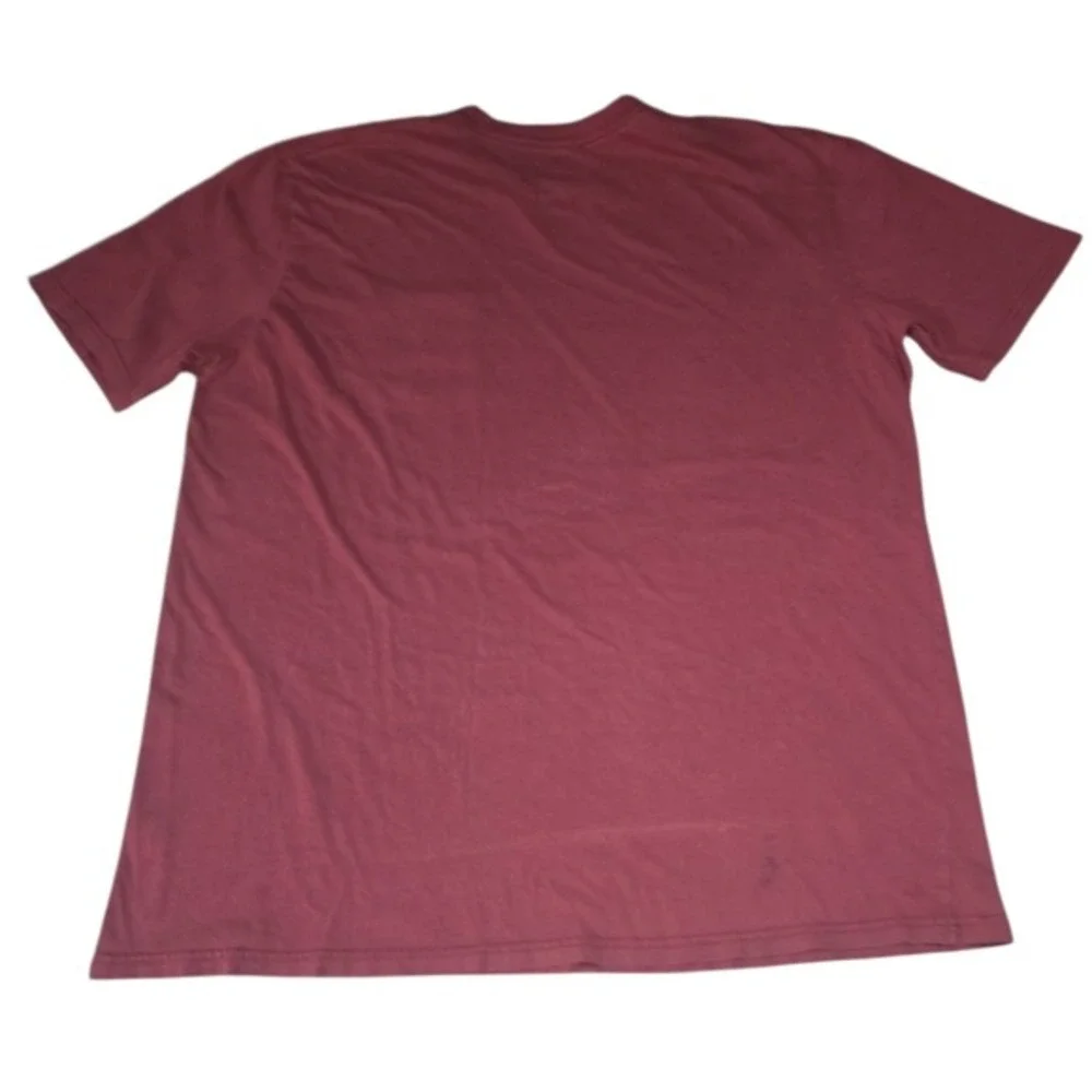 The North Face Pocket T-Shirt Mens XL Graphic Monogram Logo Burgundy Red XL FLAW